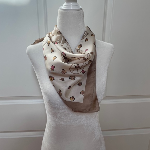 Horse And Carriage Tea Rose Print Silk Bandana from Coach - Picture 1 of 5